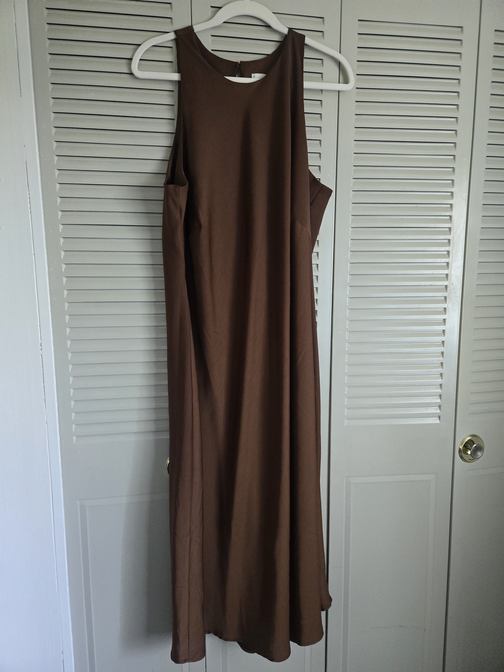 Brown Sleeveless Maxi Dress